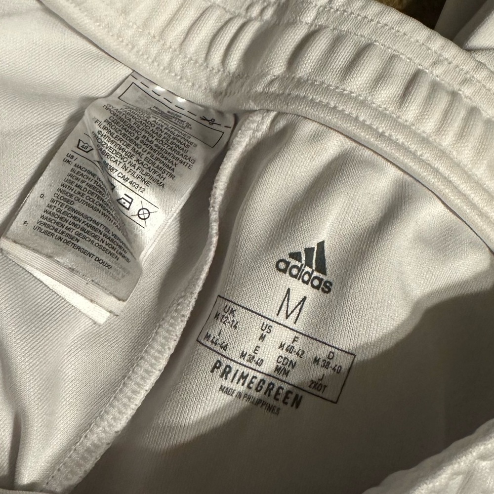 adidas White Track Pants with Black Side Stripes - Picture 3 of 4